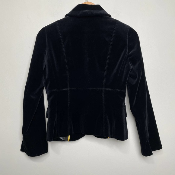 J. Crew Beautiful Velvet Vintage Style Blazer Single Breast Black 2P - Picture 3 of 10